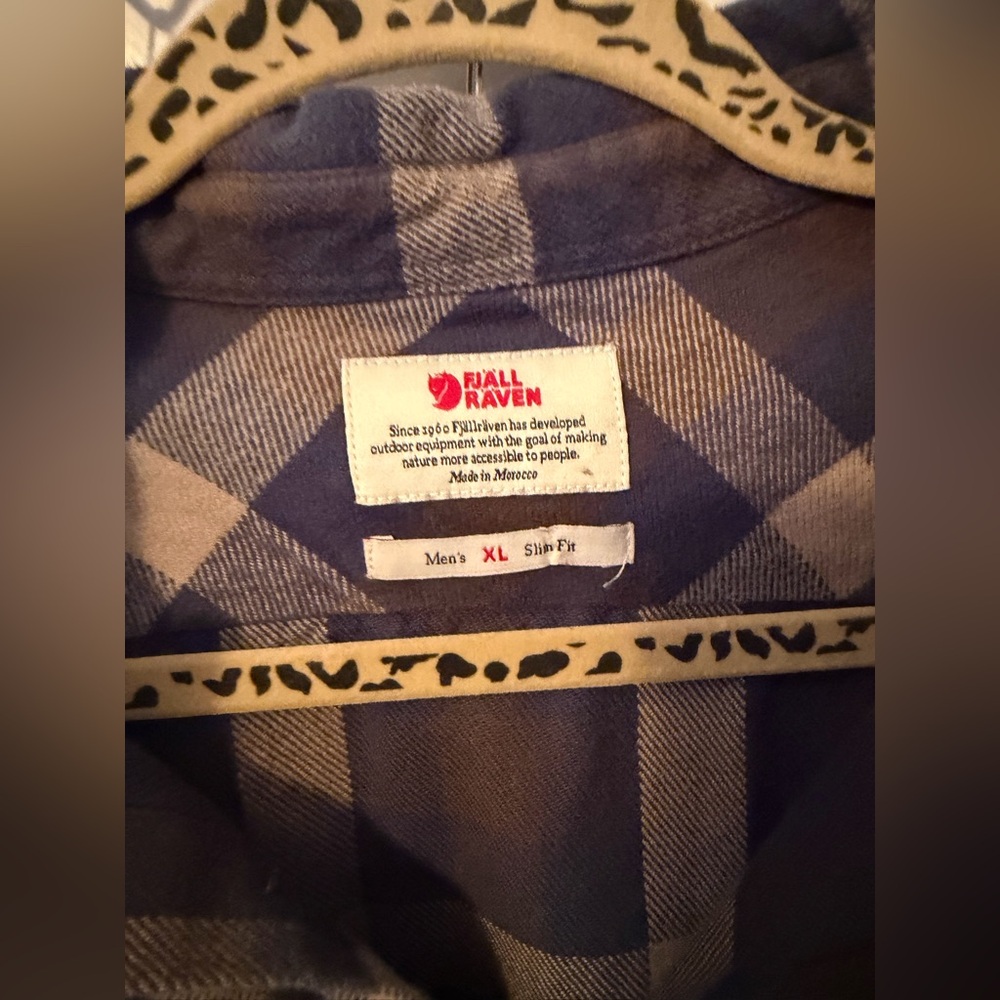 Fjallraven Men's Blue and Gray Checkered Shirt